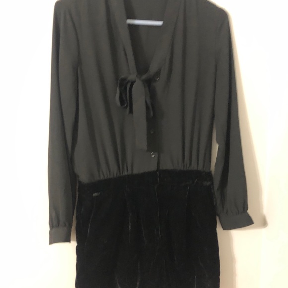 Velvet and sheer black romper-holiday party must! - Picture 1 of 6